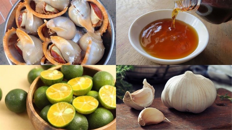 Nguyên liệu món ăn ốc tỏi nướng nước mắm