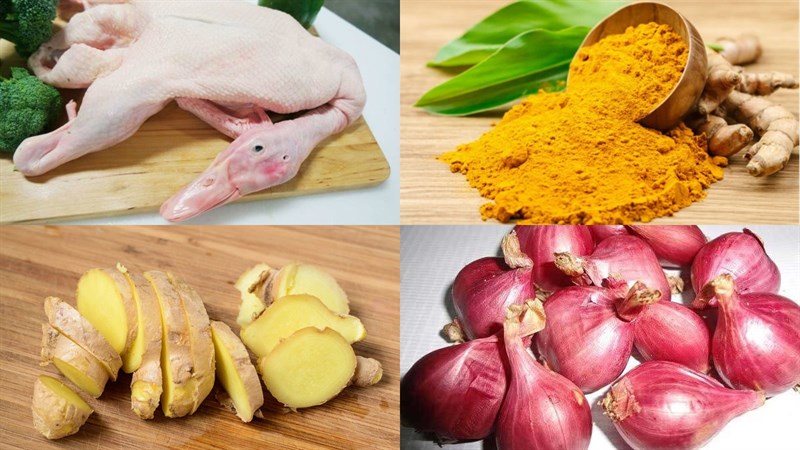 Nguyên liệu món ăn cháo vịt đậu xanh