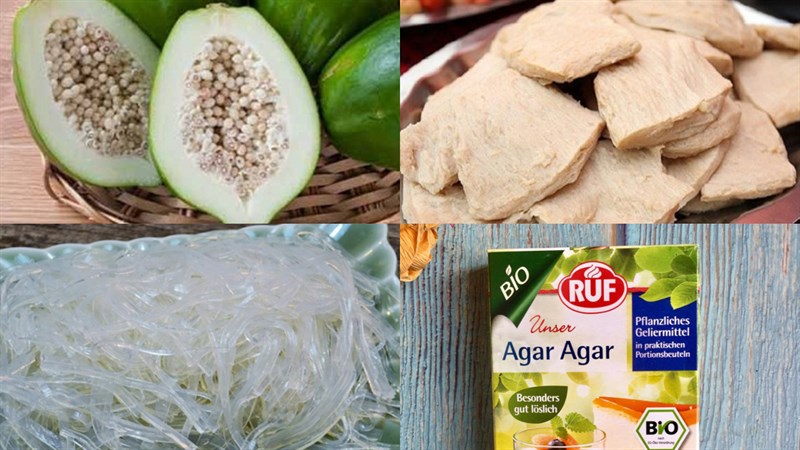 Nguyên liệu món ăn nem chua chay từ đu đủ