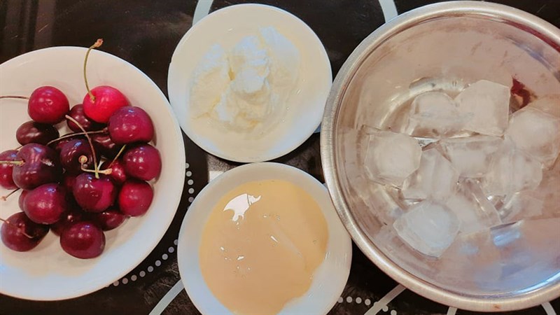 Nguyên liệu món ăn sinh tố cherry sữa chua