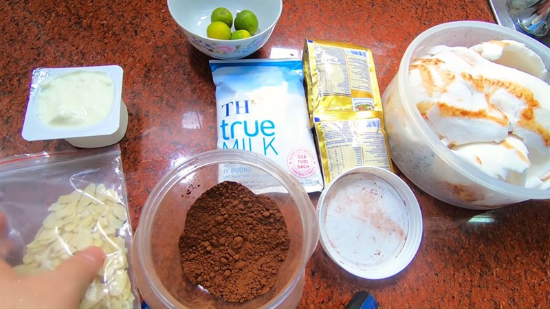 Nguyên liệu món ăn sinh tố ca cao dừa