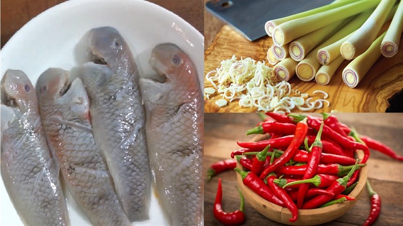 Nguyên liệu món ăn cá mó chiên giòn và cá mó chiên sả ớt