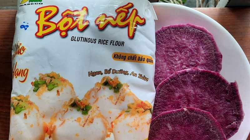 Nguyên liệu món ăn bánh khoai lang tím cuộn