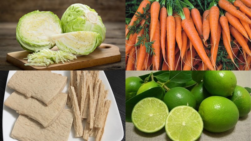 Nguyên liệu món ăn gỏi bắp cải chay