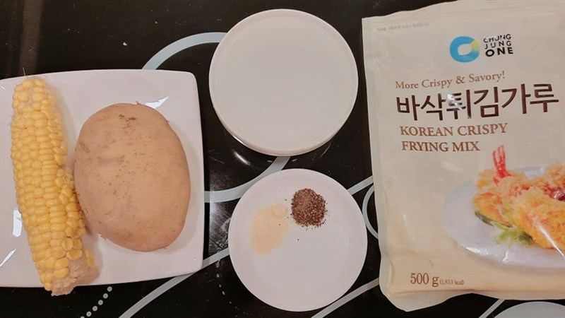 Nguyên liệu món ăn bánh bắp khoai tây chiên