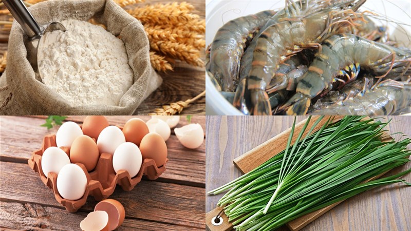 Nguyên liệu món ăn bánh cuốn nhân tôm