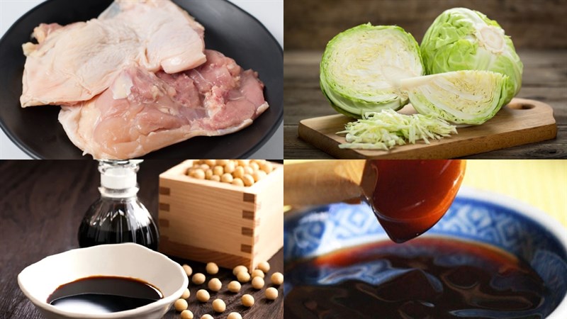 Nguyên liệu món ăn 2 cách làm gà xào bắp cải