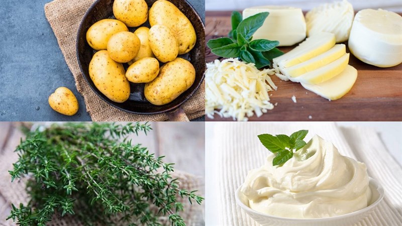 Nguyên liệu món ăn nướng khoai tây bằng nồi chiên không dầu