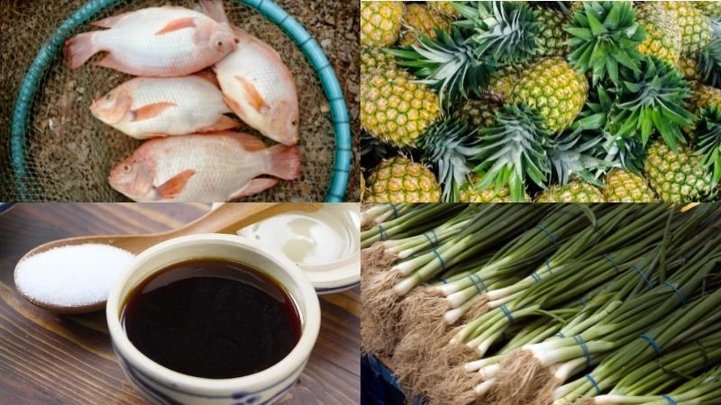 Nguyên liệu món ăn cá diêu hồng kho thơm