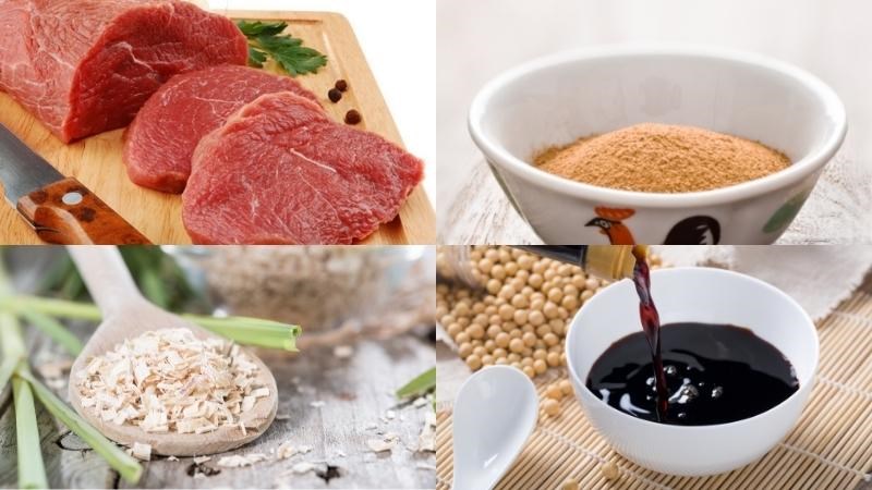 Nguyên liệu món ăn bò nướng ngũ vị
