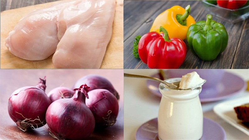 Nguyên liệu món ăn chả gà hấp rau củ