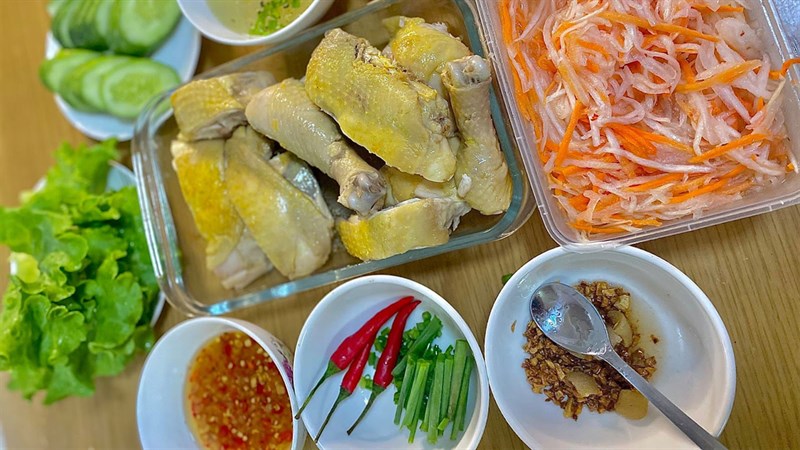 Nguyên liệu món ăn cơm gà hải nam singapore