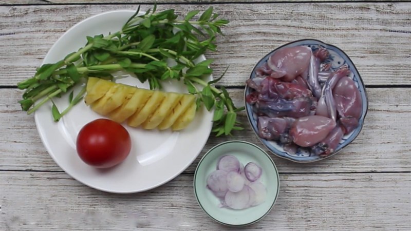 Nguyên liệu món ăn canh chua ếch