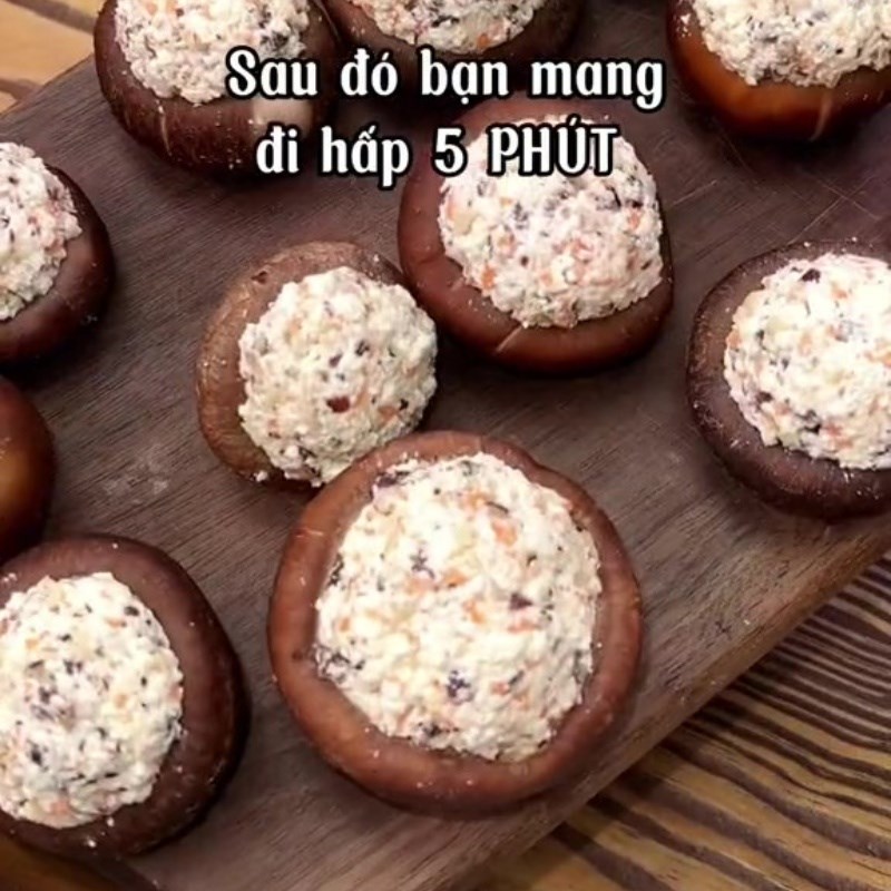 Bước 3 Nhồi nhân Nấm hương nhồi đậu hũ sốt cà