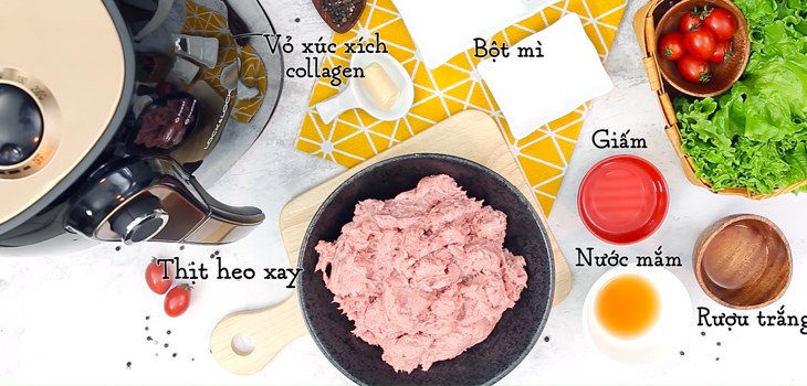 Nguyên liệu món ăn xúc xích nướng