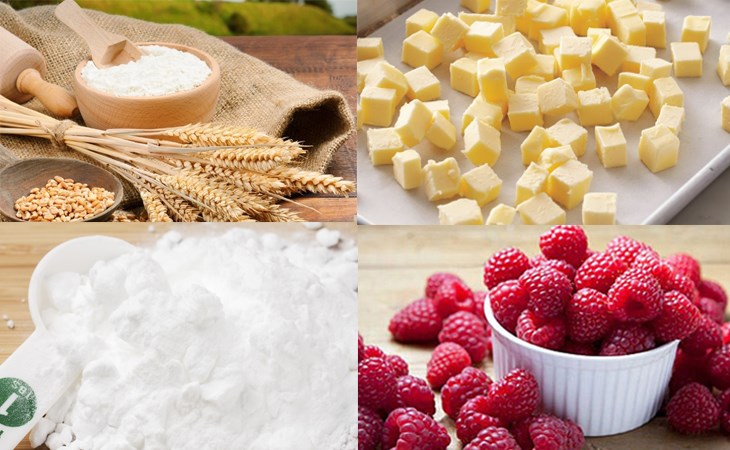 Nguyên liệu món ăn bánh cupcake raspberry friand pháp