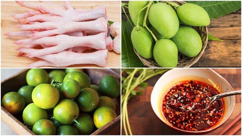 Nguyên liệu món ăn 2 cách làm chân gà sốt thái
