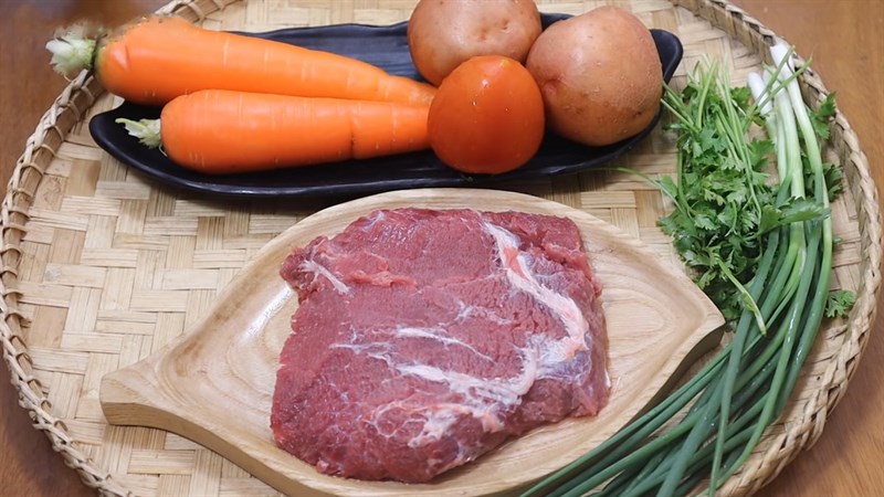 Nguyên liệu món ăn canh thịt bò khoai tây cà rốt