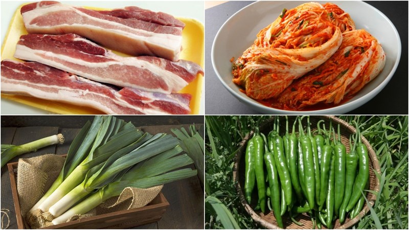 Nguyên liệu món ăn 2 cách làm thịt kho kim chi