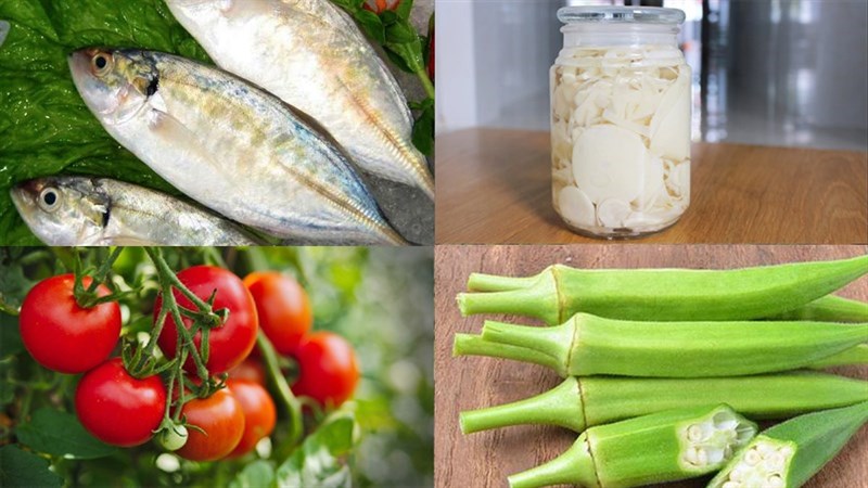 Nguyên liệu món ăn canh chua cá bạc má măng chua