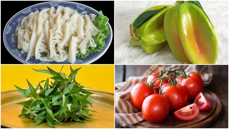 Nguyên liệu món ăn lòng bò xào khế