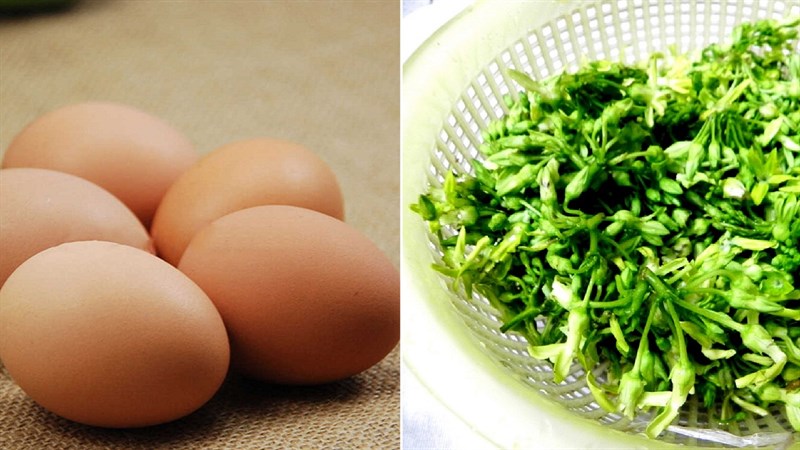 Nguyên liệu món ăn bông lý xào tôm, xào trứng, xào mề gà