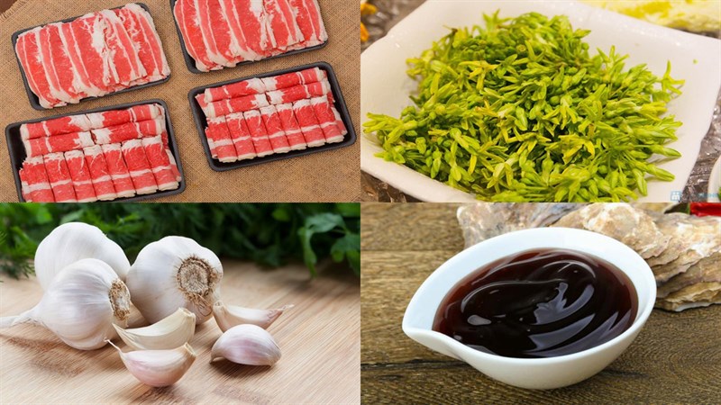 Nguyên liệu món ăn thịt bò xào bông thiên lý