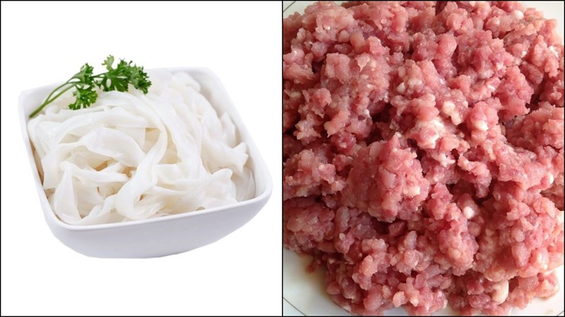 Nguyên liệu món ăn phở trộn thịt băm