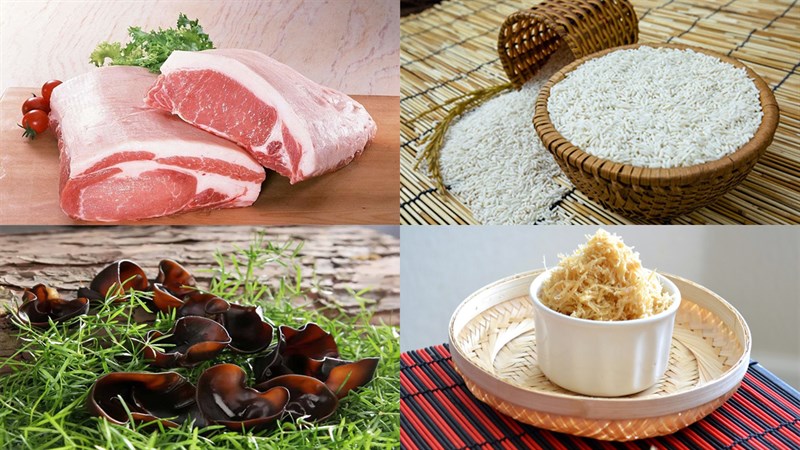 Nguyên liệu món ăn xôi thịt băm