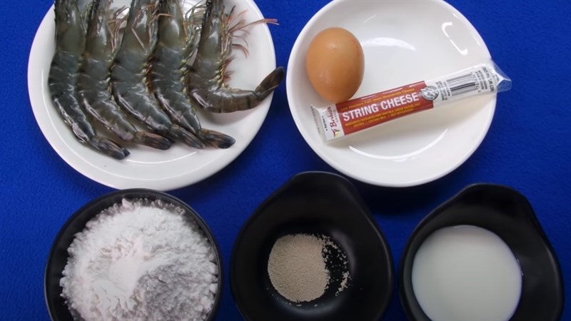Nguyên liệu món ăn 2 món tôm chiên phô mai