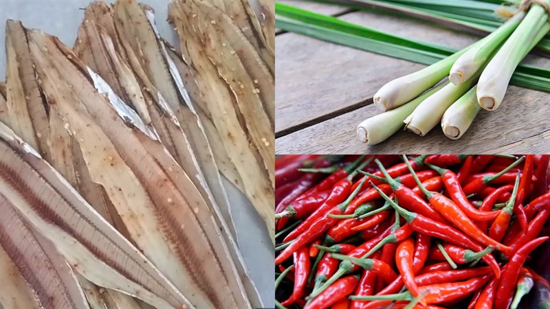 Nguyên liệu món ăn khô cá hố chiên sả ớt