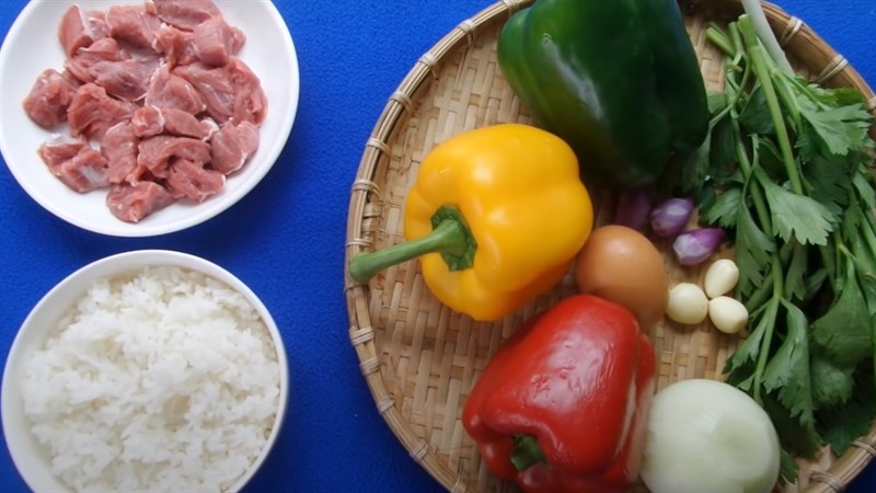 Nguyên liệu món ăn cơm chiên bò lúc lắc và cơm chiên bò bulgogi hàn