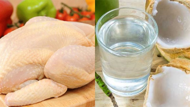 Nguyên liệu món ăn gà hấp nước dừa