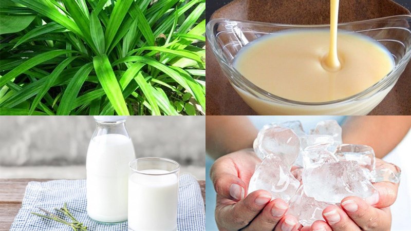 Nguyên liệu món ăn 2 cách pha sâm dứa sữa