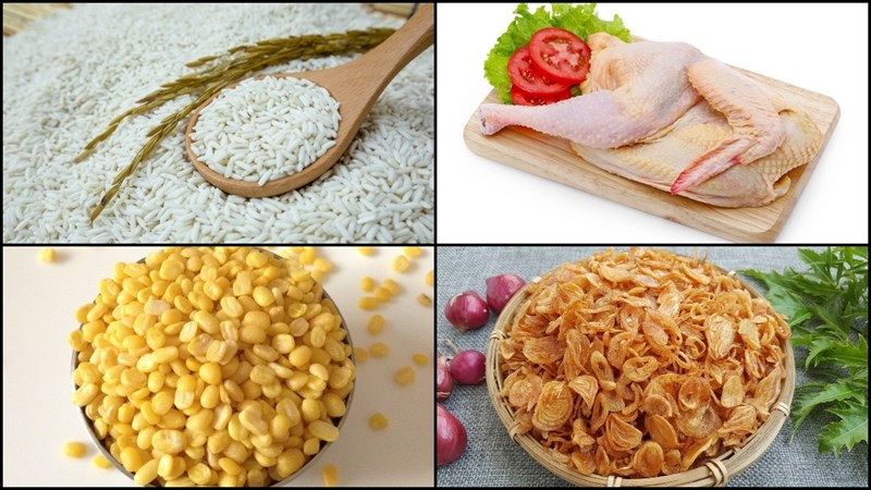 Nguyên liệu món ăn xôi gà nướng