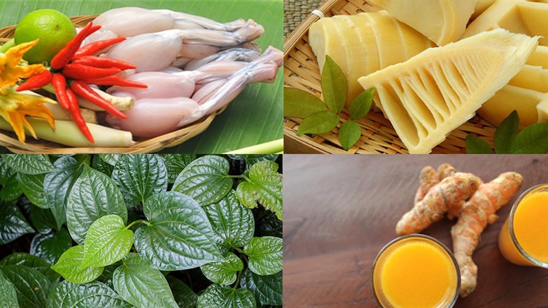 Nguyên liệu món ăn cách làm ếch xào măng tươi