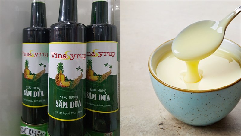 Nguyên liệu món ăn 2 cách pha sâm dứa sữa