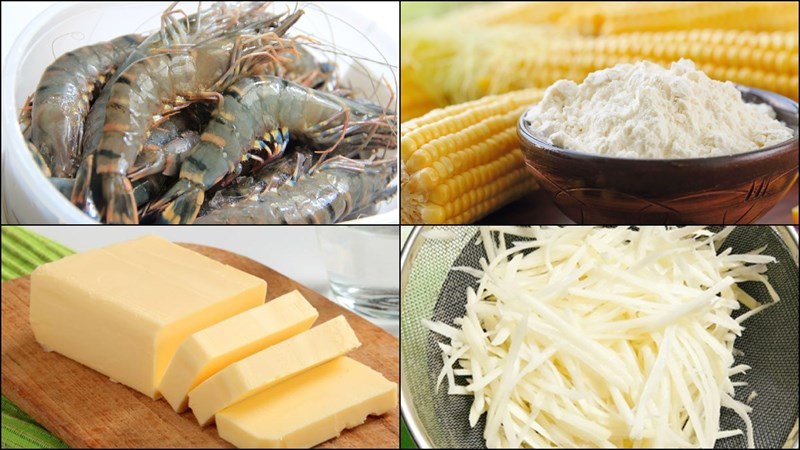 Nguyên liệu món ăn 2 món tôm chiên phô mai