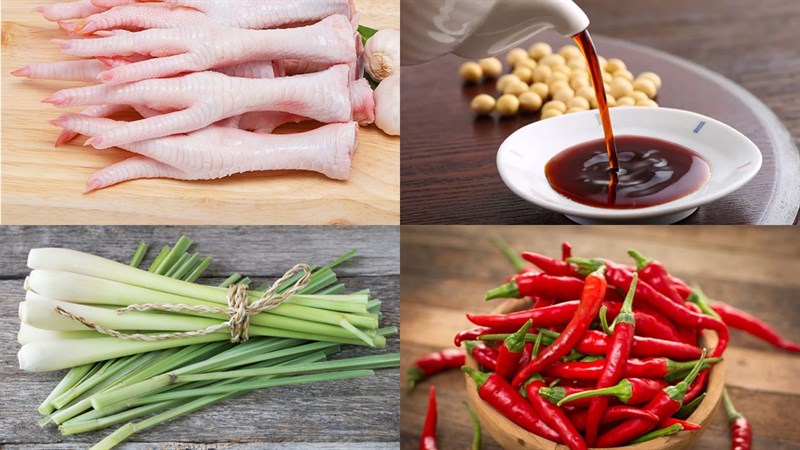 Nguyên liệu món ăn chân gà ngâm xì dầu