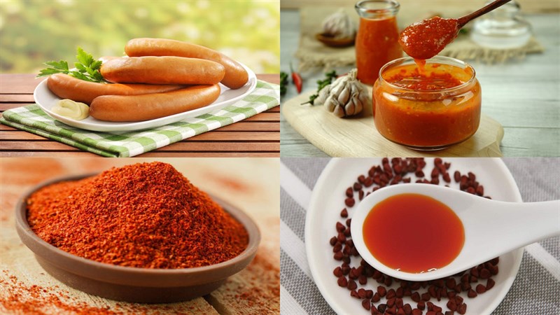Nguyên liệu món ăn xúc xích xào chua ngọt