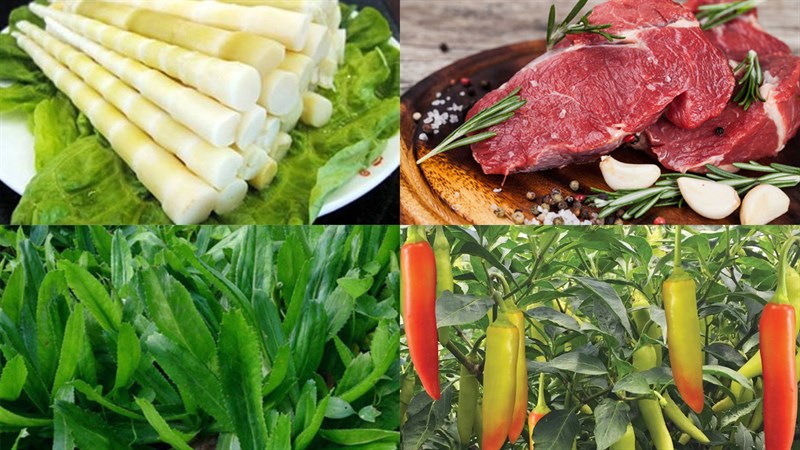 Nguyên liệu món ăn 2 cách làm măng trúc xào thịt bò và thịt bê