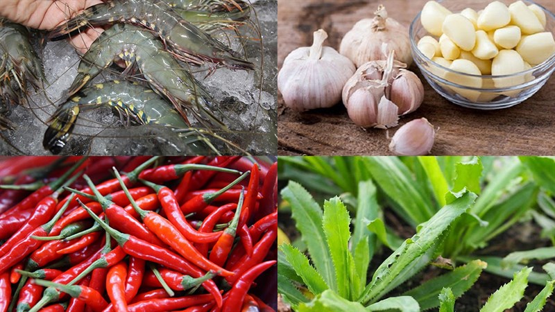 Nguyên liệu món ăn tôm sốt thái