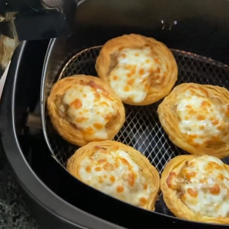 Bước 3 Nướng bánh lần 2 Bánh tart mặn bằng nồi chiên không dầu