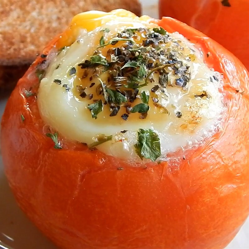 Bước 3 Nướng cà chua Cà chua nướng trứng