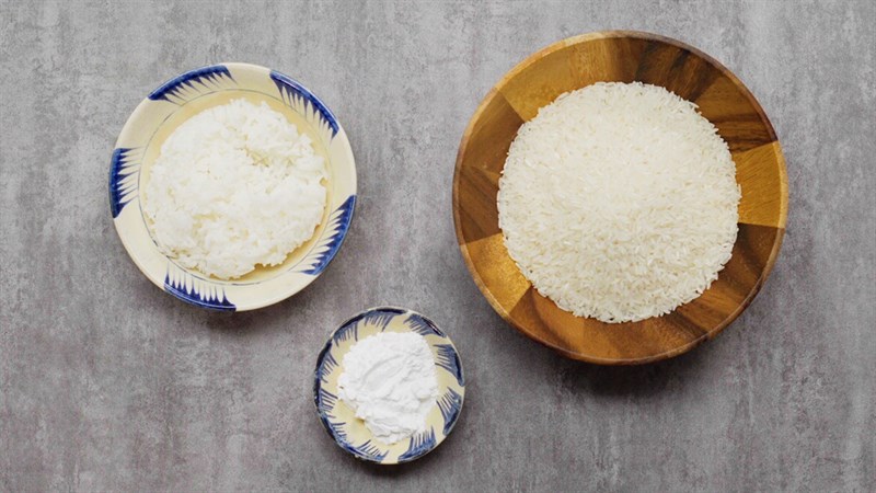 Nguyên liệu món ăn bột chiên từ cơm nguội