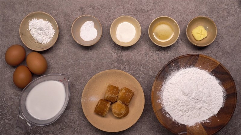 Nguyên liệu món ăn bánh bò thốt nốt nướng