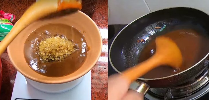 Bước 2 Pha nước chấm chua ngọt Bánh tráng cuốn sốt me chua ngọt