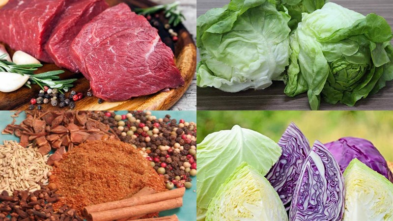 Nguyên liệu món ăn bò nướng ngũ vị