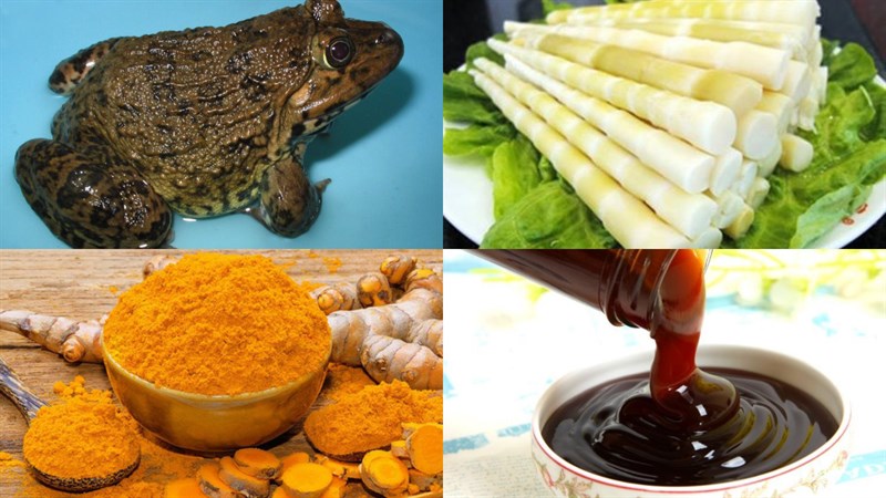 Nguyên liệu món ăn 3 cách làm măng trúc xào ếch, thịt gà và thịt vịt