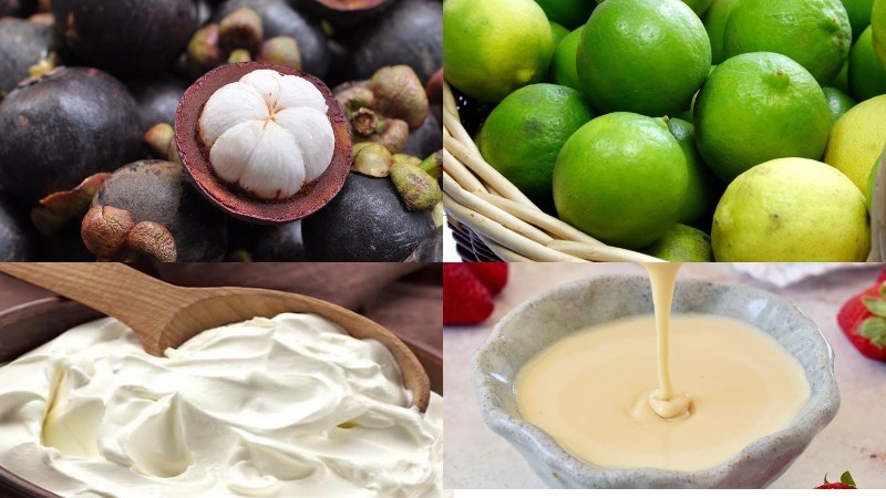 Nguyên liệu món ăn 3 món gỏi gà măng cụt, sinh tố măng cụt, chè măng cụt